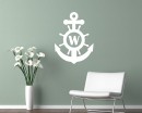 Anchor with Letter Nursery Vinyl Decal Children Sticker